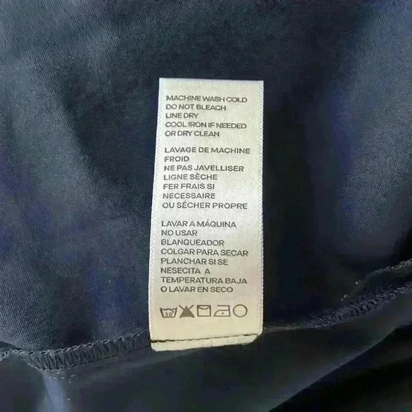 NWT Good American- Navy Blue Button Down Long Sleeve Collar Shirt Dress - Picture 7 of 9